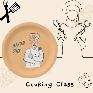 Master Chef Personalised and Vintage Cook Photo Paper Plate