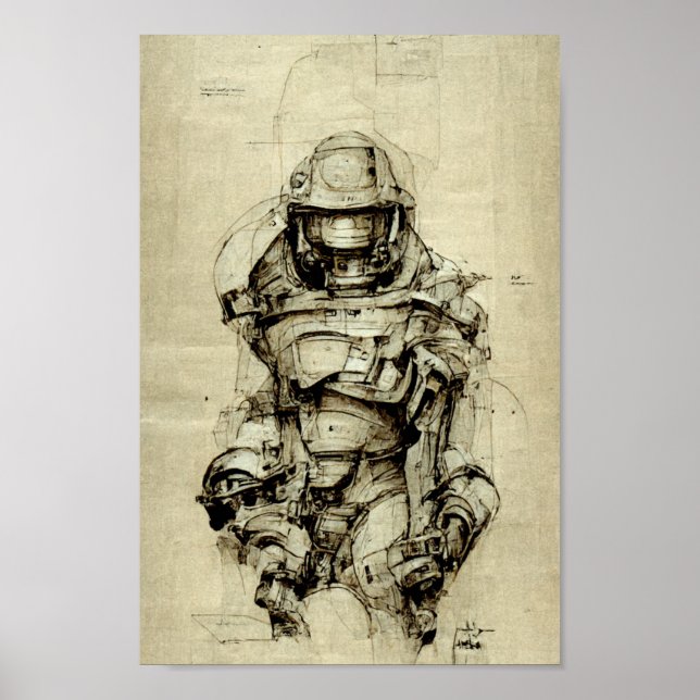 Master Chief Sketch Poster (Front)