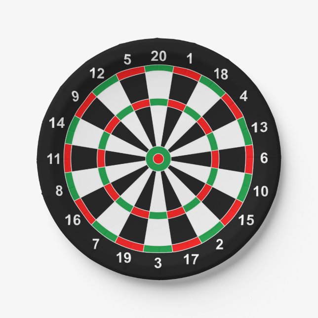 Master Darts Board Basic Round Target Classic game Paper Plate (Front)