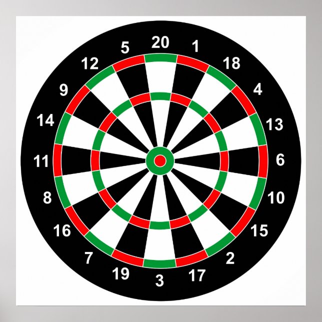 Master Darts Board Basic Round Target Classic game Poster (Front)