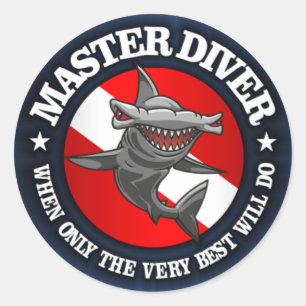 Master Diver (Hammerhead) Classic Round Sticker