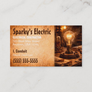 Master Electrician   Electrical Contractor Business Card