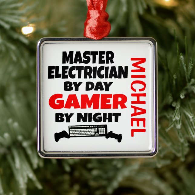 Master Electrician Loves Playing Video Games Metal Tree Decoration (Tree)