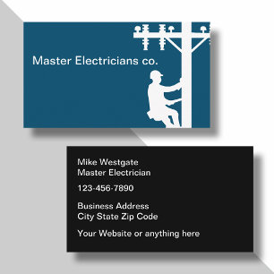 Master Electrician Service Double Side Business Card