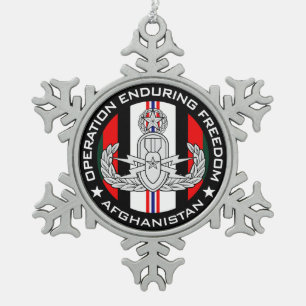 Master EOD OEF Snowflake Pewter Christmas Ornament
