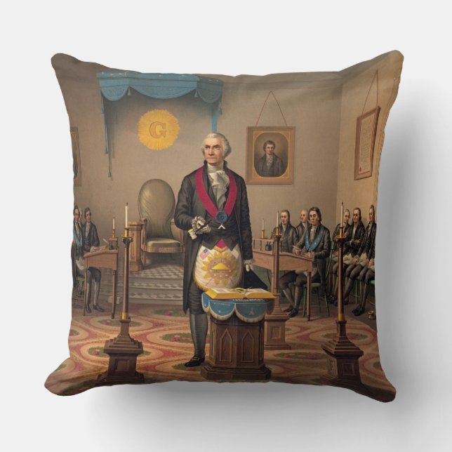 Master Freemason Washington 1870 Cushion (Front)