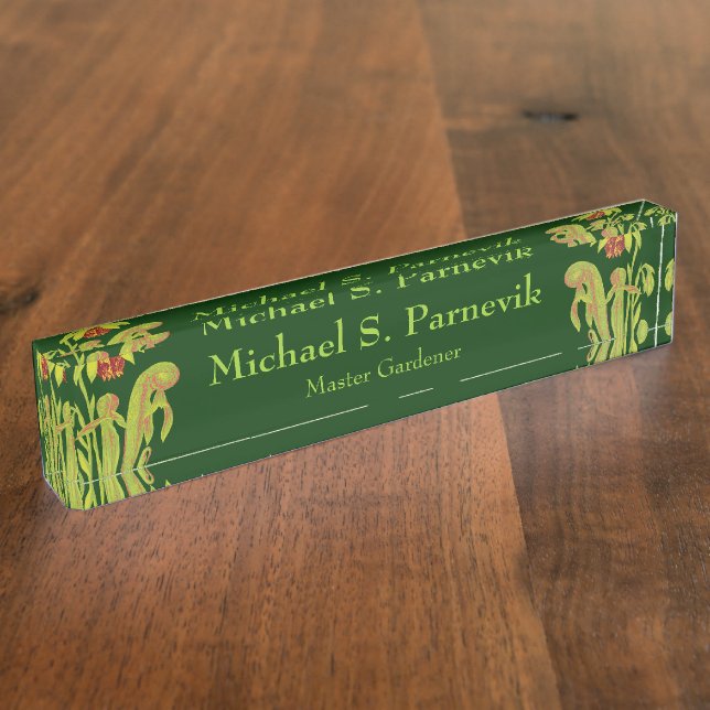 Master Gardener Carnivorous Plant Botanical Nameplate (Side)