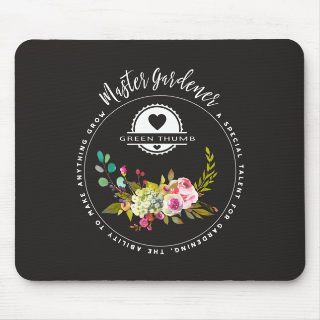 Master Gardener, Gardening Gifts. Green Thumb Mouse Mat (Front)