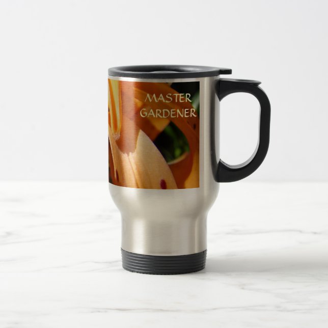 MASTER GARDENER GIFT Coffee Travel Mug LILIES (Right)