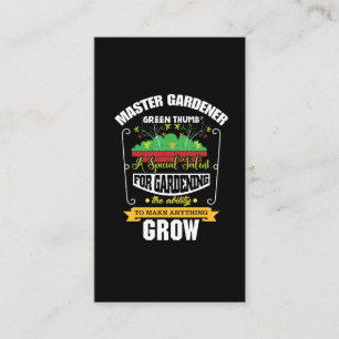 Master Gardener Green Thumb Plant Flower Business Card