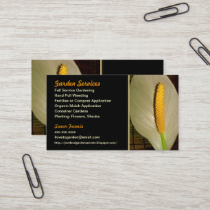 Master Gardener Peace Lily Business Card