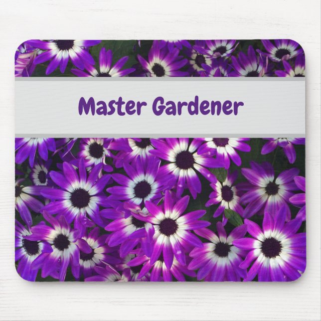 Master Gardener Purple Floral Photo Flowers Mouse Mat (Front)