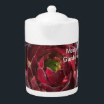 Master Gardener Red Succulent Photo Landscaper<br><div class="desc">This "Master Gardener" teapot features a nature photo of a coastal succulent.  This plant features a deep red,  burgundy colour.  Quickly and easily customise all text.  
Original Photo- C. McGouldrick</div>