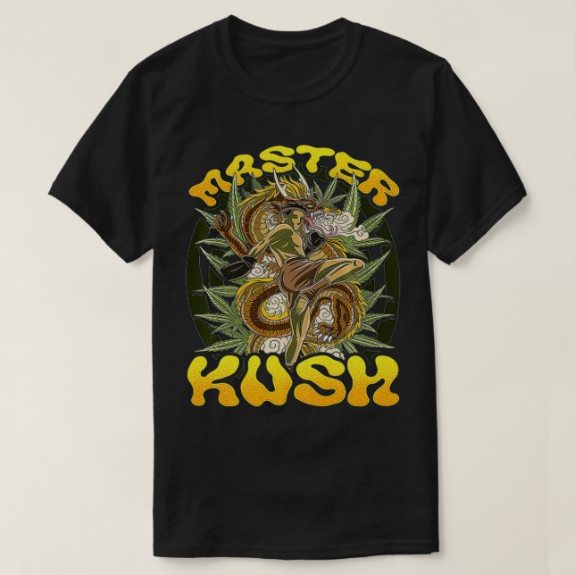 Master Kush Strain Martial Arts Asian Weed Indica  T-Shirt (Design Front)