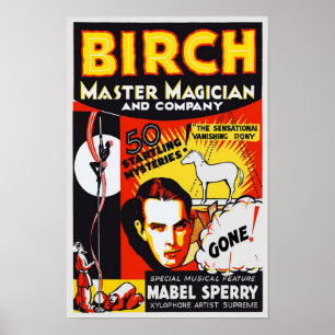 Master Magician, 1930. Vintage Advertising Poster