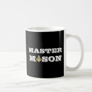 Master Mason Masonic Freemason Compass Black Coffee Mug
