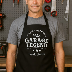 Master Mechanic Garage Legend with Custom Name Apron