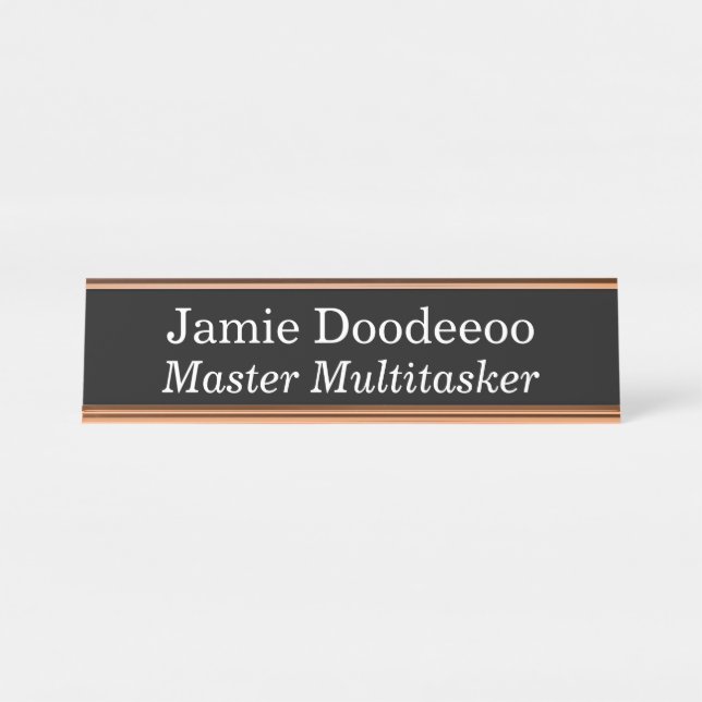 Master Multitasker Black Desk Name Plate (Front)