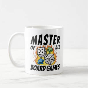 Master of all board games design coffee mug
