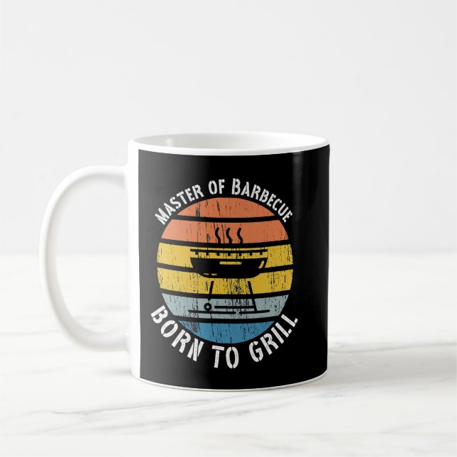 Master of Barbecue Born to Grill BBQ Grill Coffee Mug (Left)