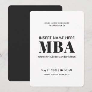 Master of Business Administration MBA Graduation  Announcement