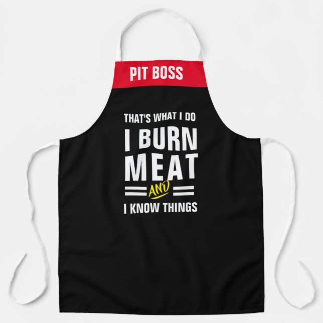 Master Of Disaster Apron - I Burn Meat Know Things (Front)