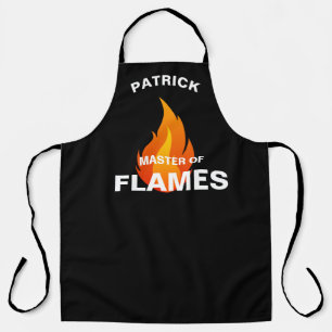 Master Of Flames, Funny Wordplay  #Fathersday  Dad Apron