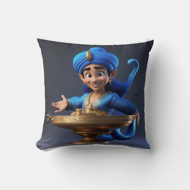 Master of Magic– 3D Cartoon Genie Design Cushion (Front)