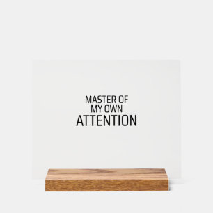 Master Of My Own Attention Minimalist Typewriter  Acrylic Sign