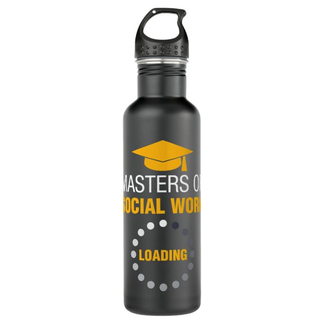 Master Of Social Work Funny Social Worker Voluntee 710 Ml Water Bottle (Front)