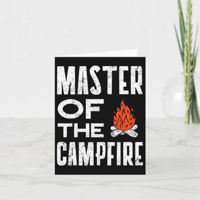 Master Of The Campfire Camper Dad Camping Tee Camp Card (Front)