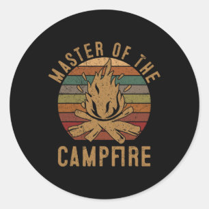 Master Of The Campfire Camping Lovers Gift Camper Classic Round Sticker