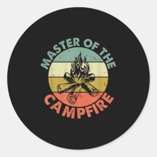 Master Of The Campfire Dad Camping Shirt Camping D Classic Round Sticker