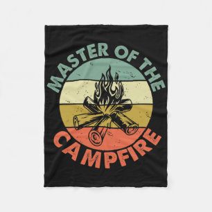 Master Of The Campfire Dad Camping Shirt Camping D Fleece Blanket