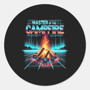 Master Of The Campfire Dad Men Camping Enthusiast Classic Round Sticker