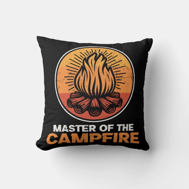 Master Of The Campfire Funny Camping Cushion (Front)
