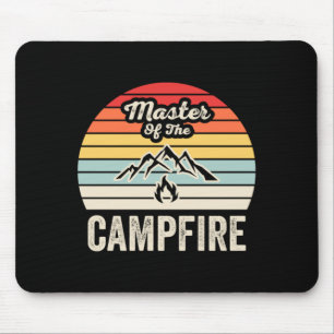 Master of the campfire funny camping retro vintage mouse mat