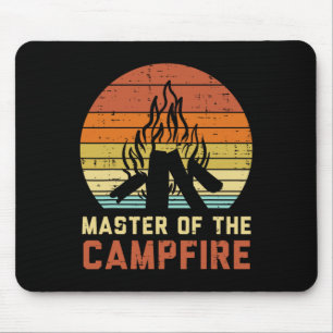 Master Of The Campfire Sunset Retro Bonfire Campin Mouse Mat