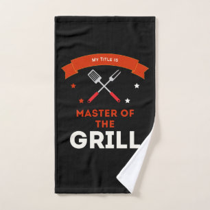 Master of the Grill witziger Spruch zum BBQ Hand Towel