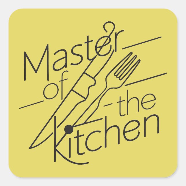 master of the kitchen Culinary Groove  Square Sticker (Front)