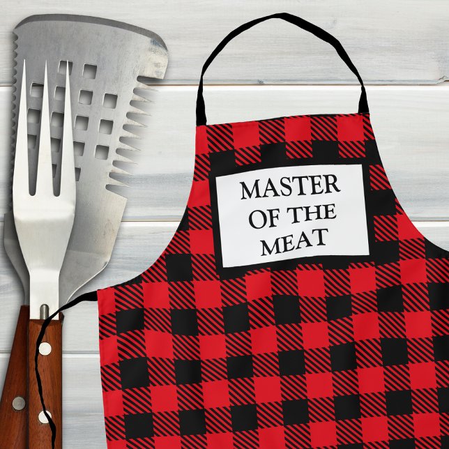 Master Of The Meat Buffalo Plaid Apron (Creator Uploaded)