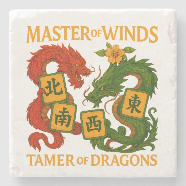 Master of Winds-Tamer of Dragons Mahjong Coasters (Front)