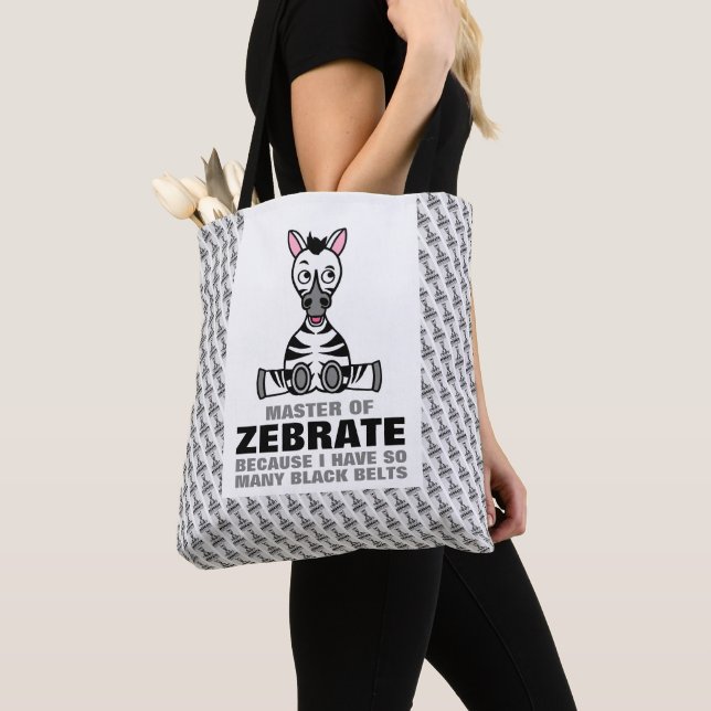 Master of Zebrate, Zebra Tote Bag (Close Up)