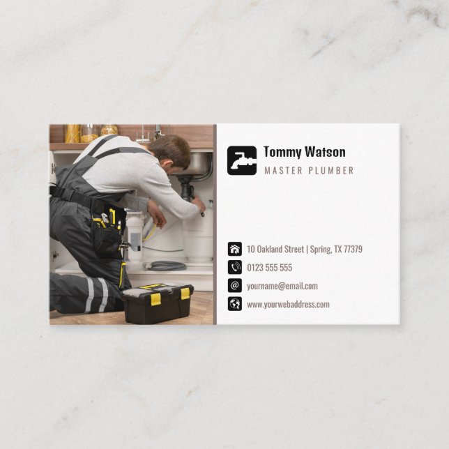 Master plumber | Handy Man Business Card (Front)
