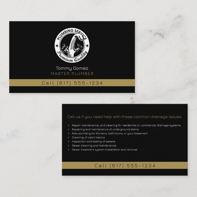 Master plumber | Handy Man Business Card (Front/Back)
