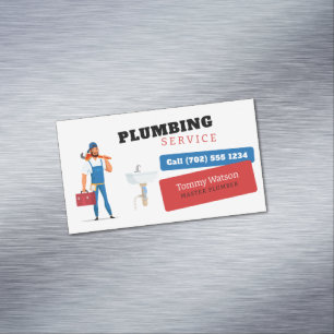 Master plumber   Handy Man Magnetic Business Card