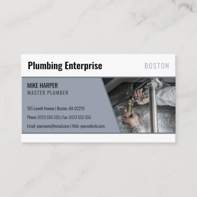 Master plumber | Handy Man Silver Business Card (Front)