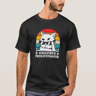 Master Procatstinator Cat Humour Kitten Lazy T-Shirt