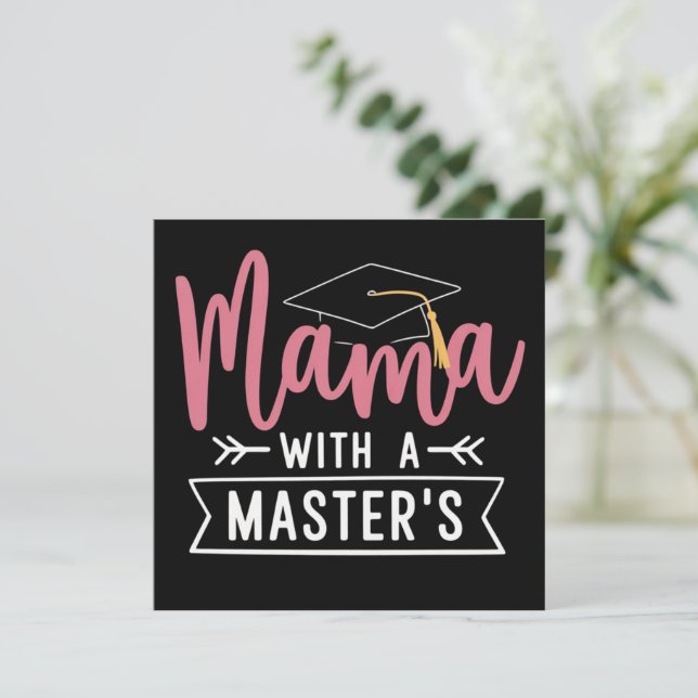 Master’s Degree Mama MBA Masters Degree Graduation Invitation (Standing Front)