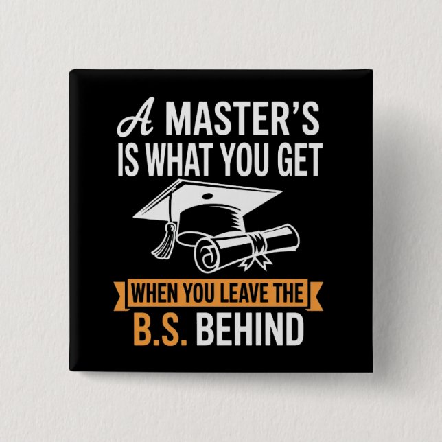 Master’s Degree MBA Masters Degree Graduation  15 Cm Square Badge (Front)